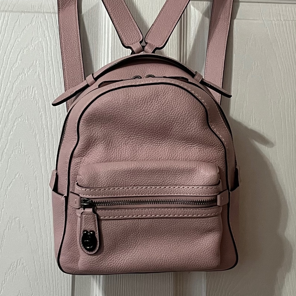 Pink Coach Leather Backpack Purse